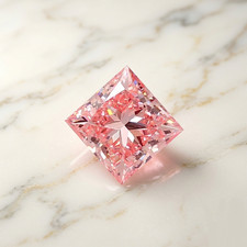 6x6mm Princess pink color Lab grown Diamond IF Clarity GIE Certified Gemstone picture