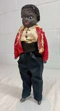 Rare Antique early 1800s handmade African American boy doll sculpture figure picture