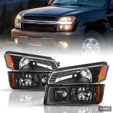 4PCS Headlight Assembly Compatible with 2002-2006 Chevy Avalanche picture