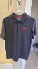 Nike Dri-Fit Polo, Arkansas Razorbacks, Anthracite Grey. Worn Once, Size M. picture