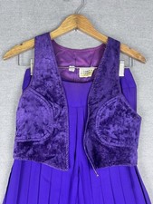 Vintage 60s 70s Purple Two Piece Set Boho Hippie Outfit One Size picture