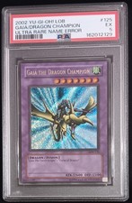 PSA 5 Gaia the Dragon Champion Ultra Rare Name Error Yu-Gi-Oh  LOB-125 2002 picture