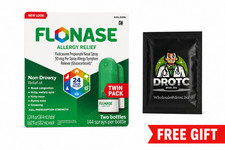 Flonase Allergy Relief Nasal 144 Sprays Each Twin Pack + Free Wipe EXP 06/27 picture