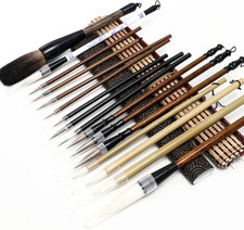18Pcs Chinese Calligraphy Brushes Set with Writing Paper Roll-Up Brush Holder Sh picture