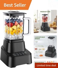 Professional Kitchen Blender: 850W 54oz Glass Pitcher, 4 Speeds & Pulse Function picture
