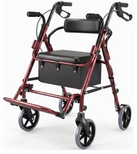 2-in-1 Rollator Walker Wheelchair Combo, Foldable, 350lbs Capacity picture