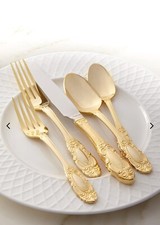 Wallace Silversmiths Gold-Plated Grand Duchess Flatware picture
