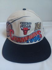 Vintage 1996 Chicago Bulls NBA Champions Logo Athletic Hat Cap picture