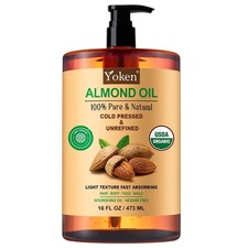 Yoken Organic Almond Oil 16 oz, Cold Pressed Carrier Oil for Skin & Hair picture