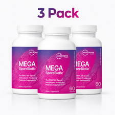 3 Pack Mega Sporebiotic 60 Capsules Microbiome Labs, probiotic supplement 180cap picture