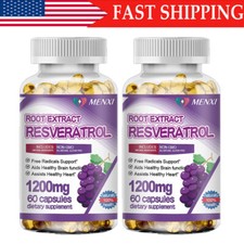 Resveratrol Maximum Strength Natural (2×60 CAPSULES) Anti - Aging Antioxidant US picture