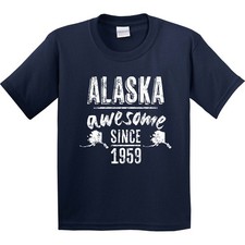 Inktastic Alaska Awesome Since 1959 Youth T-Shirt Juneau City Birthday Native picture