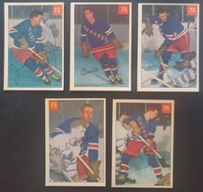 ***** 5 DIFFERENT SHARP 1954-55 Parkhurst New York Rangers cards #72-76 ***** picture