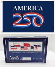 NEW Annin America 250 Flag 3x5 Nyl-Glo Nylon Blue USA 250th Anniversary picture