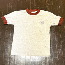Men’s S Heather Brown Ringer Pocket Tee NJ Turnpike Authority Logo Vintage picture