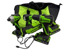NEW Greenworks CK344A1 24V Brushless 4-Tool Combo Kit 2 Batteries  picture