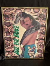 Vintage 1989 Jake The Snake Roberts Poster Picture WWF WWE Original Framed 20x16 picture