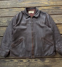 1950s Vintage Belt Back Leather Jacket talon zipper 30s 40s 50s picture