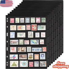 20 Sheets Stamp Pages Collector Stamp Collecting Album Binder Standard 9 Hole Bi picture