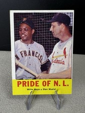 1963 Topps Baseball Stan Musial & Willie Mays #138 Pride Of The NL / SHARP CARD picture