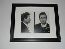 Large Framed Johnny Cash 1966 Prison Mugshot b/w Famous Picture 11/8/66 24