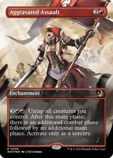 Aggravated Assault (Anime Borderless) (Confetti Foil) #96 (NM) (WOT) MTG picture