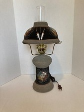 Vintage Southwestern Native American Style Sand Painted Art Pottery Table Lamp picture