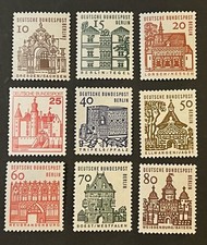 Travelstamps: 1977 Germany Berlin Stamps - Lot of 9  Castles - Mint MNH OG picture