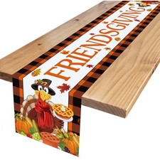 Friendsgiving Table Decorations Friendsgiving Plaid Table Runner for picture