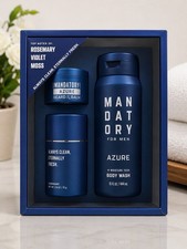 Mandatory Azure Men's Grooming Set – Cologne, Body Wash & Beard Balm picture