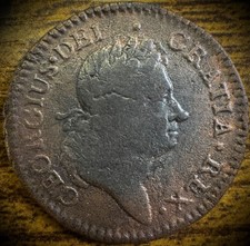 1723/2 Wood's Hibernia Ireland 1/2 Half Penny George I Overdate Colonial Coin picture