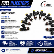 8PCS High Impedance Fuel Injectors Set 0280158821 For 210lb 2200cc EV14 NEW picture