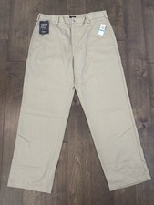 NWT Izod Mens Beige Flat Front American Chino Metrix Fit Pants Size 36X32 Cotton picture