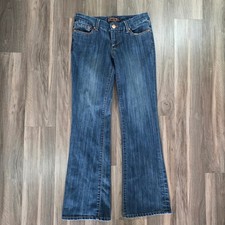 Seven7 Women Bootcut Jeans Size 29 Medium Wash Stretch Denim Embroidered Pockets picture