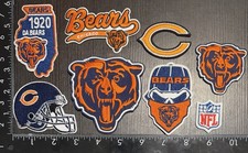 LOT OF 8 CHICAGO BEARS IRON ON EMBROIDERED PATCHES EVERYTHING IN PHOTO picture