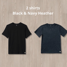 NWT Vuori Men's Strato Tech Tee - Black & Navy Heather - Sale picture