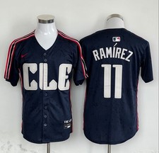 HOTJosé Ramírez #11 CLE City Navy Cool Base Sewn Stitched Jersey. picture