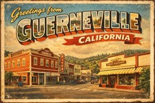 Greetings From Guerneville, California MODERN Vintage-inspired Postcard D80 picture