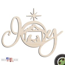 Joy Nativity Christmas Laser Cut Out Unfinished Wood Shape Craft Supply picture