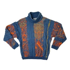Vintage Coogi Blues Sweater Mens M Medium Cotton 3D Knit Cotton Biggie Smalls picture