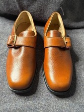 Vintage Pro-tek-tiv Brown Leather Monk Strap Buckle Shoes Size 3C picture