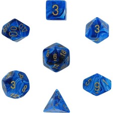 Dice Chessex Vortex: Blue/Gold (7) picture