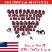 Sanding Drum Kit 384Pcs Sanding Sleeves with Mandrels for Dremel Rotary Tool picture