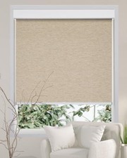 KHAKI - PERSILUX FREE-STOP CORDLESS 100% BLACKOUT ROLLER SHADES FOR WINDOWS, picture