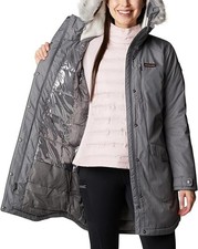 Columbia Women's Suttle Mountain Long Insulate Gray Coat  S NEW $230  1799751 picture