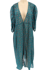 Torrid Womens Sheer Chiffon Kimono Size 4X Green Ruch Sleeve Layering Boho New picture