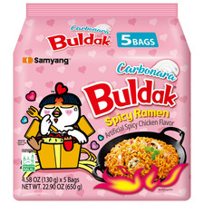Samyang Buldak Carbonara Spicy Chicken Instant Ramen Noodles, 5 Pack, 4.58 oz Ba picture