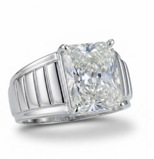 RARE 9.25 Ct Radiant Certified VVS1; E-F.Diamond Men's Ring-FREE Diamond Studs . picture