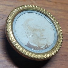 Antique William McKinley Real Photo Pinback Pin Gold Frame President Memorial picture
