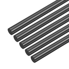 5 Pcs Black Plastic Rods 5 x 406mm ABS Styrene Round Stick Round Solid Bar picture